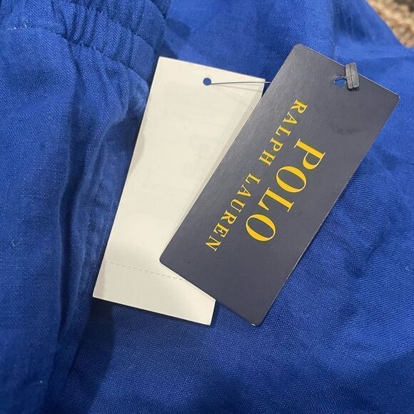 NWT Polo Ralph Lauren 100% Linen Shorts Pull On Blue Size XL TALL $125.00 - Picture 5 of 6